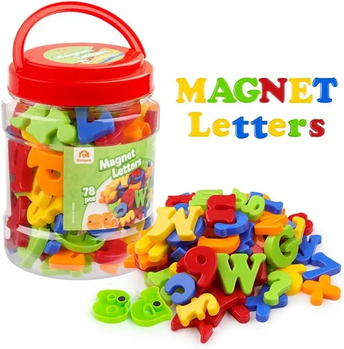 Miniatura 8 de Coogam Letras magnéticas, números, alfabeto, imanes para nevera, plástico colorido ABC 123, juego de juguetes educativos, aprendizaje preescolar