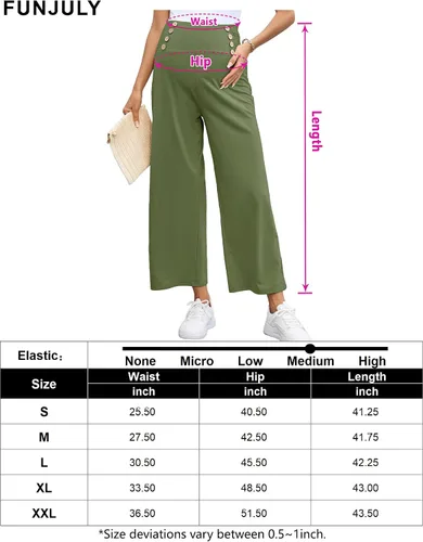 Miniatura 7 de Pantalones de maternidad para mujer, de cintura alta, con doble botonadura y pierna ancha, pantalones largos sueltos para embarazo, pantalones