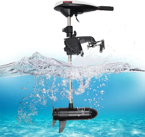 Miniatura 2 de Motor de arrastre eléctrico de empuje de 45 libras, motor de arrastre de agua salada montado en el travesaño para kayak barco inflable, eje de 30