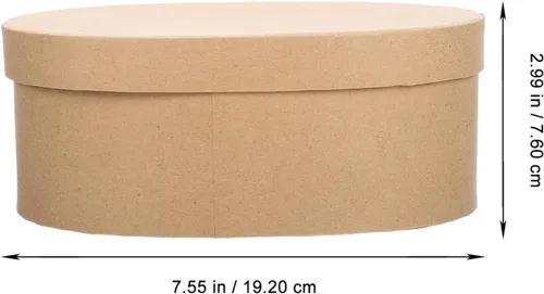 Miniatura 4 de Hemoton 3 cajas de regalo de papel kraft con tapas, forma ovalada, cajas de recuerdos de fiesta, golosinas, postres para fiestas, bodas, cumpleaños