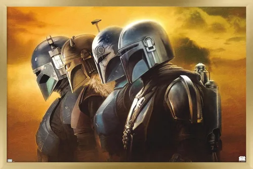 Miniatura 14 de Trends International Star Wars: The Mandalorian Season 3 - Póster de pared de cascos, 22.37 x 34.00 pulgadas, versión enmarcada en blanco