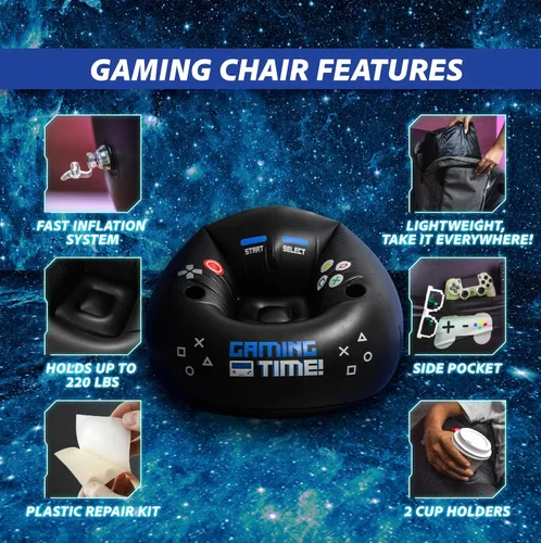 Miniatura 5 de FranFusion Silla de Juegos Inflable para Niños y Adolescentes con Portavasos y Bolsillo Lateral - Esta Silla de Juegos de Puf de Aire es el Mueble