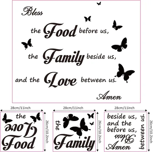 Miniatura 2 de Stickers de pared para cocina, decoración de comedor, letrero de oración para la cena, letrero "Bendiga los alimentos que están delante nuestro