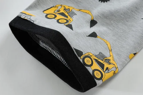 Miniatura 7 de Little Hand Conjunto de pijama para niño, pijama corto para niños, ropa de dormir de camión monstruo, ropa de dormir de algodón para excavadora