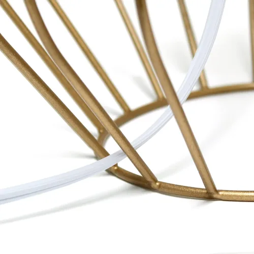 Miniatura 6 de Simple Designs LT2086-WOC Lámpara de mesita de noche ahuecada con cable geométrico, base de cobre con pantalla blanca