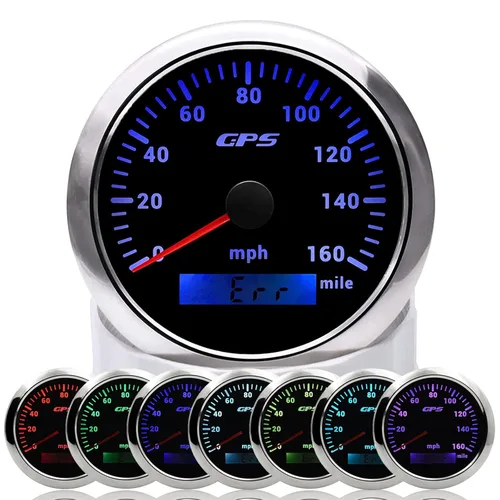 KAOLALI Velocímetro GPS de 85 mm 0-160 MPH Odómetro y medidor de velocidad impermeable para embarcaciones, velocímetro marino, medidor de velocidad