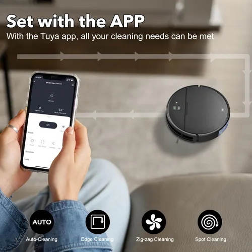 Miniatura 6 de Robot aspirador y trapeador combinado, 2 en 1 aspiradoras robóticas con WiFi/App, robot aspirador con tanque de agua, fuerte succión, horario, carga