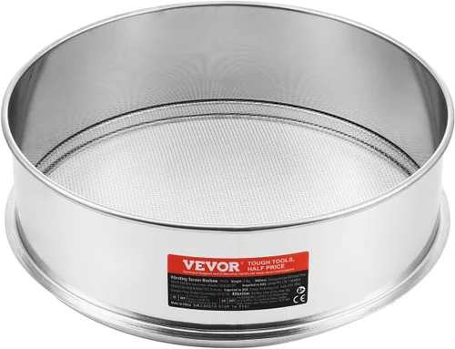 Miniatura 9 de VEVOR Tamiz de Harina, Tamizador de Malla 10, Colador de Malla Fina de Grado Alimenticio de Acero Inoxidable 304, Diám. 12.6" para Hornear, Agujeros