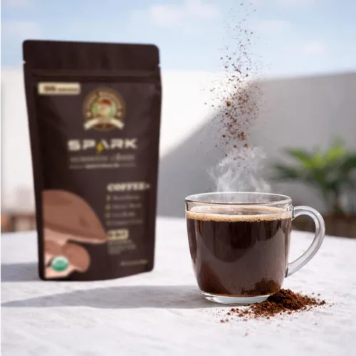Miniatura 9 de Spark - Café instantáneo orgánico de hongos USDA – 35 porciones y 7.4 onzas – 6 hongos adaptogénicos – Café instantáneo para concentración