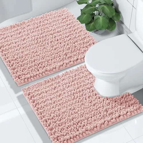Miniatura 38 de Yimobra - Juego de alfombras de baño de 2 piezas - Alfombra de baño de felpa de lujo extra gruesa de secado rápido, antideslizante súper absorbente
