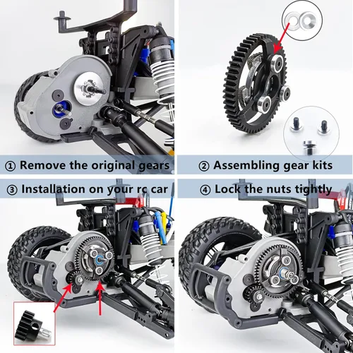 Miniatura 3 de MORLORDY Engranajes de espolón de acero RC 32P 56T engranaje de espolón con piñón 18T para engranajes de actualización de sello de acero inoxidable