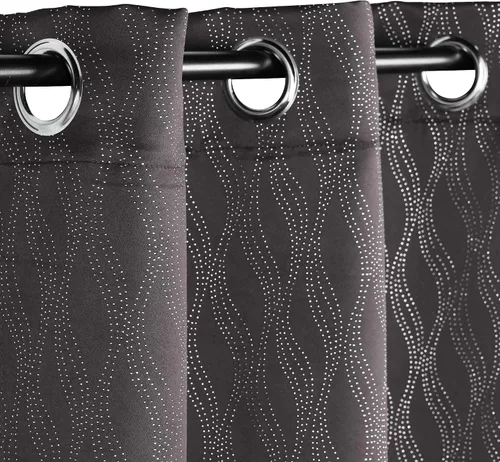Miniatura 25 de BLUENILEMILLS Paneles de cortinas opacas para oscurecer la habitación con bolsillo para barra, cortinas perfectas para ventanas de cocina