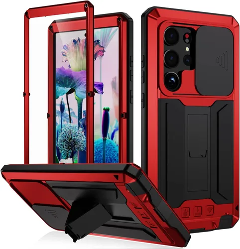 Miniatura 12 de Funda rígida de metal compatible con Samsung Galaxy S21 Ultra con protector de pantalla y protector de lente, resistente a prueba de polvo de grado