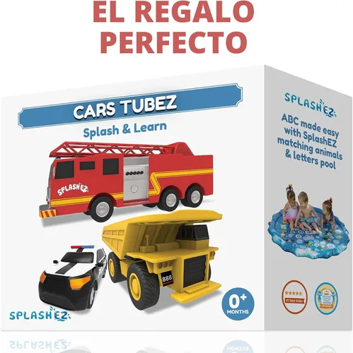 Miniatura 5 de SplashEZ Juguetes de baño para bebés sin moho, juguetes de baño sin agujeros para niños pequeños, juego de coches de bañera para niños de 1 a 3