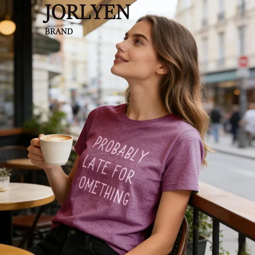 Miniatura 5 de Camiseta para mujer, con texto en inglés "Probably Late for Something", con texto en inglés "Probably Late for Something