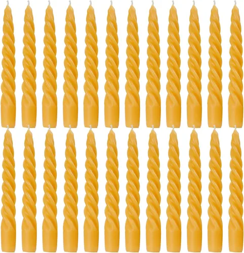 Miniatura 9 de DEYBBY Juego de 4 velas espirales de cera de abeja de 7 pulgadas, sin goteo y sin humo, velas de cera de abejas puras trenzadas para decoración
