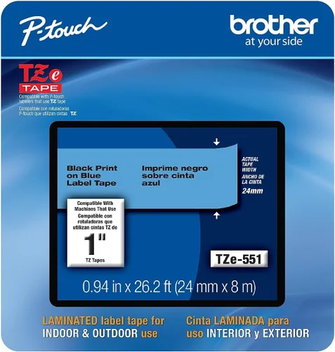 Miniatura 38 de Brother P-touch TZE-S951 - Cinta adhesiva laminada extra resistente de 1 pulgada (24 mm) de ancho, negro sobre plateado mate, laminada