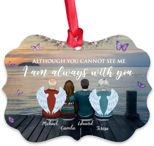 Miniatura 13 de Gossby Adorno conmemorativo de Navidad personalizado – Pérdida de padre estoy siempre contigo (padre, hija) personalizado para decoración de árbol