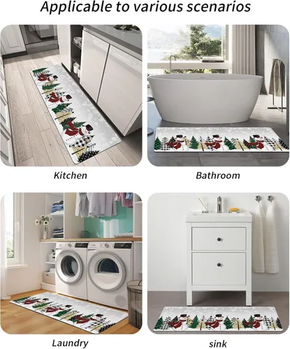 Miniatura 5 de Tapete de baño de Navidad para bañera, antideslizante, de secado rápido y absorbente, tierra de diatomeas, fregadero, dormitorio, cocina, lavable