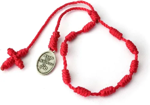 Miniatura 2 de Mi San Judas Medalla Roja Rosario Colgante de Rosario Católico Cristiano Protección para Hombres Santos Mujeres Pulsera ReligiosaSan Judas Tadeo