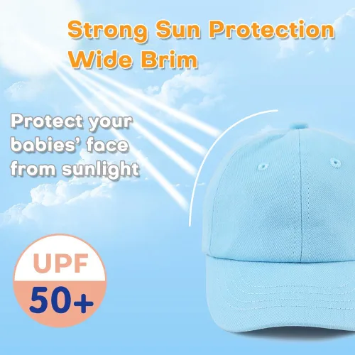 Miniatura 2 de Peecabe Gorra de béisbol para niños pequeños, unisex, de algodón, ajustable, para bebés, niños, gorra de béisbol para niñas de 1 a 5 años