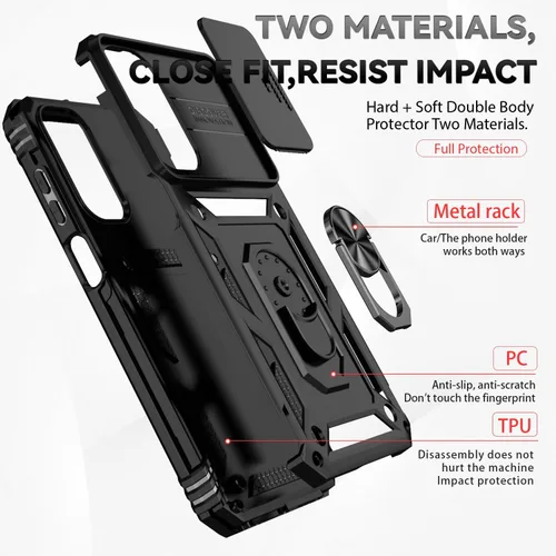 Miniatura 7 de Funda para Samsung Galaxy A15 5G con cubierta para lente de cámara, protector de pantalla HD, doble capa de grado militar, probada contra caídas