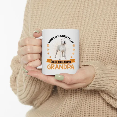 Miniatura 3 de World's Greatest Standing Dogo argentino Dog Grandpa Gifts for Women Funny Coffee Mug White Ceramic Tea Cup 11oz Puppy Owner Gifts