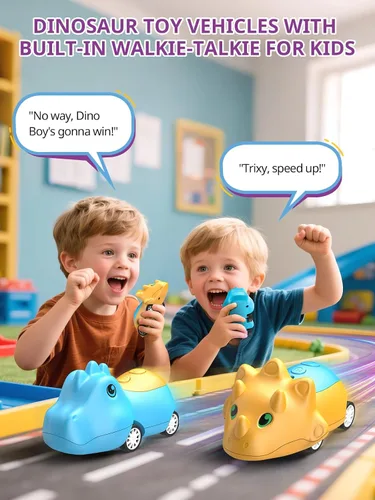 Miniatura 3 de Inspireyes Walkie Talkies para niños, paquete de 2 juguetes de dinosaurio para niños y niñas de 3 a 5 7 años, tiempo de juego de 48 horas, diversión
