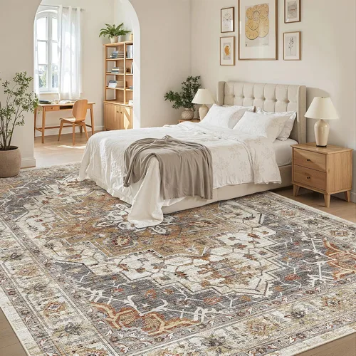 Miniatura 978 de Madane Tapete lavable de 2 x 10 pies para pasillo, cocina, recibidor, clásico, suave, antideslizante para interiores, casa de campo, baño, sala