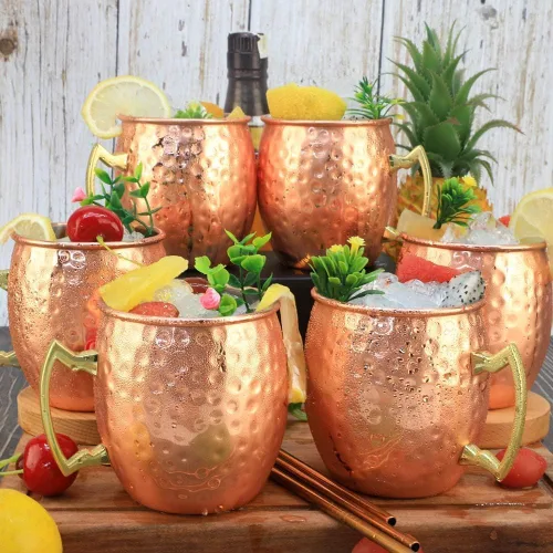Miniatura 3 de LINALL Moscow Mule Tazas de Cobre - Juego de 24 Jarras de Acero Inoxidable Chapado en Cobre de 18oz, para Bebidas Frías (paquete de 24)