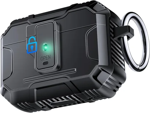 Miniatura 31 de Amoured AutoPOP - Funda para AirPods Pro de 1ª generación con cerradura y llavero, protección resistente de 360° y mecanismo de apertura de 1 clic