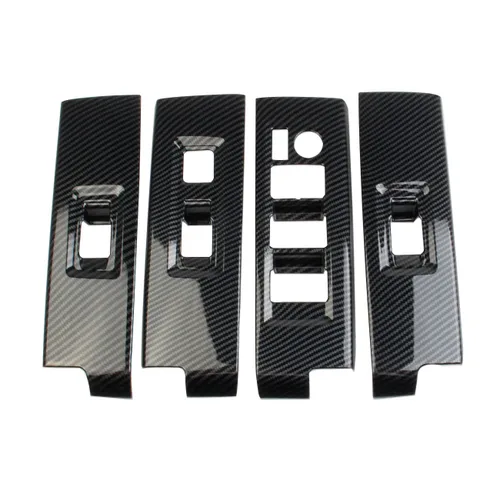 Miniatura 5 de Cubierta de panel de interruptor de elevación de ventana de puerta de fibra de carbono Accesorios para Toyota Tundra 2022-2026 Sequoia 2023-2026