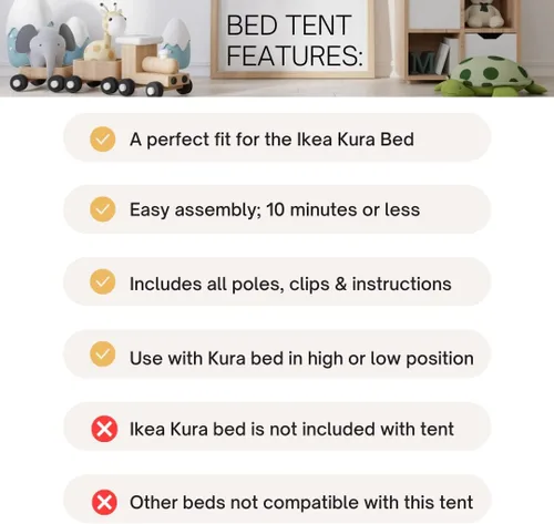 Miniatura 3 de Tienda de campaña para cama IKEA Kura para niños Niños juegan o duermen fuerte para interiores Tienda de campaña para niños Litera Kura
