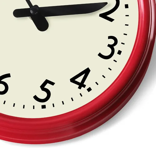 Miniatura 5 de Lafocuse Reloj de pared retro silencioso de cocina con agujas de cuchillo y tenedor, reloj de pared rojo vintage pequeño de 9.5 pulgadas, funciona