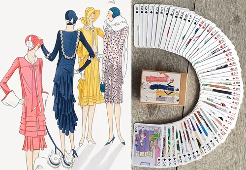 Carteles Art Deco de moda (baraja de póquer 54 cartas todas diferentes) Vintage Fashion Belle Epoque Art Deco Carteles