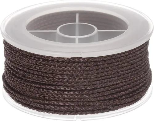 Miniatura 36 de HARFINGTON Cordón de hilo de nailon para cuentas de 0.063 in, cuerda de nailon trenzado extrafuerte para manualidades, pulseras, joyería, Negro