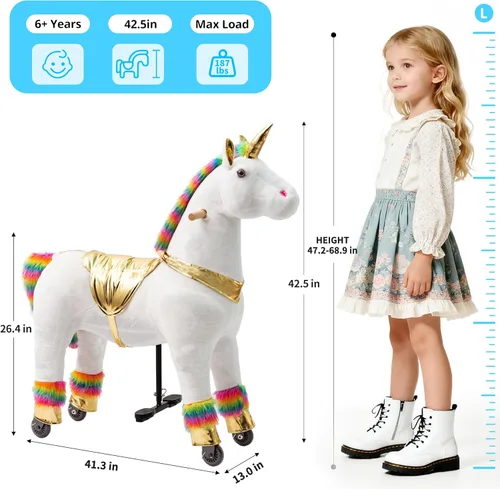 Miniatura 2 de Paseo en unicornio en juguetes, Paseo en unicornio para niñas de 6 años a adultas, Paseo en unicornio en juguetes, Unicornio mecánico de peluche