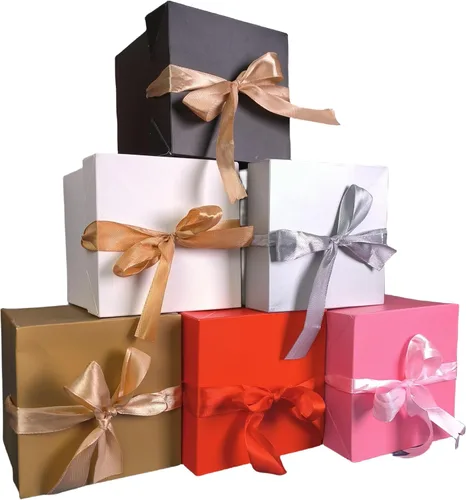 Miniatura 24 de 12 cajas de regalo de Navidad con tapas, cajas negras para cumpleaños, bodas, día de San Valentín, Navidad, aniversario (negro, 4 x 4 x 4 pulgadas)