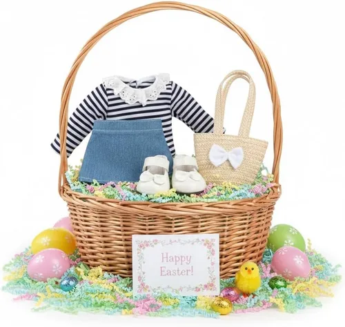 Miniatura 2 de Dress Along Dolly Conjunto casual de primavera para muñecas de 18 pulgadas, compatible con American Girl, ropa hecha a mano de primera calidad