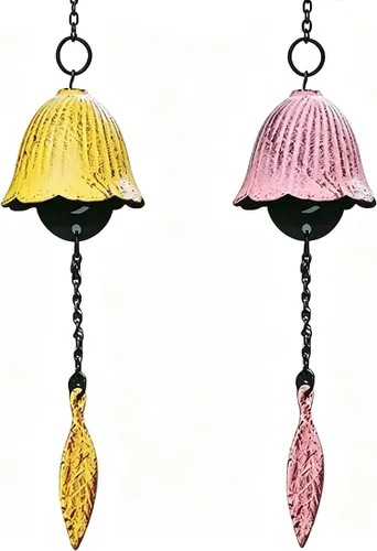 Miniatura 9 de 1 campanilla de viento tradicional japonesa de la suerte para exteriores, Iwachu de hierro fundido bendice templo, campanas de viento pequeñas