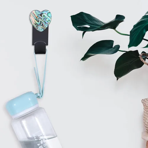 Miniatura 4 de Rockcloud Paquete de 2 ganchos para colgar en la pared de abulón con tornillos, ganchos de pared para dormitorio, sala de estar, cocina, hogar