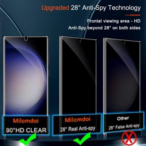 Miniatura 3 de Milomdoi [Paquete de 2+3] Protector de pantalla de privacidad para Samsung Galaxy S23 Ultra (no de vidrio), accesorios 2 unidades de pantalla