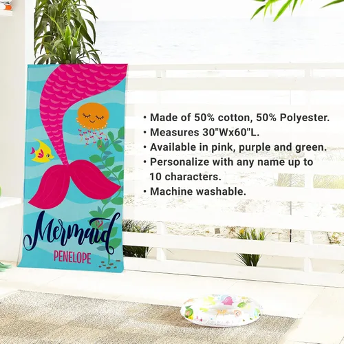 Miniatura 4 de Let's Make Memories Toalla de playa personalizada – Toallas personalizadas para piscina – para vacaciones de primavera y diversión de verano – 30