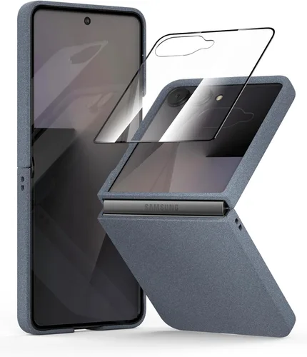 Miniatura 11 de Funda delgada para Galaxy Z Flip 5, parte trasera de policarbonato duro, sensación esmerilada, soporte de carga inalámbrica, ligera, a prueba