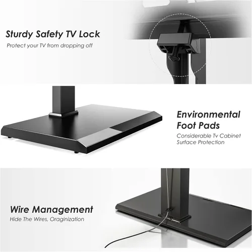 Miniatura 6 de FITUEYES - Soporte universal de suelo para TV con base de hierro, montaje giratorio para televisores LED, LCD, OLED, plasma, de pantalla plana