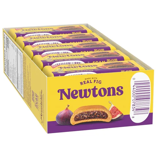 Miniatura 14 de Newtons - Barras de higo, galletas masticables de frutas suaves, 40 paquetes de bocadillos (2 galletas por paquete, 4 cajas)