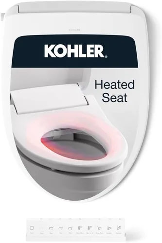 Miniatura 2 de Kohler 28118-0 PureWash E815 - Asiento de inodoro redondo con control remoto, asiento de inodoro eléctrico con agua tibia y varilla de acero