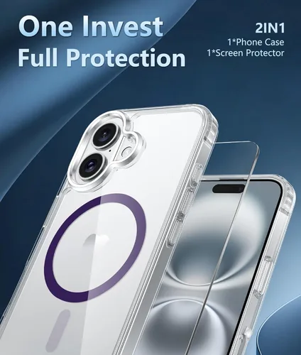 Miniatura 66 de FNTCASE Funda para iPhone 13 Pro-Max: Fundas magnéticas transparentes compatibles con Magsafe Slim anti amarillamiento protección contra caídas