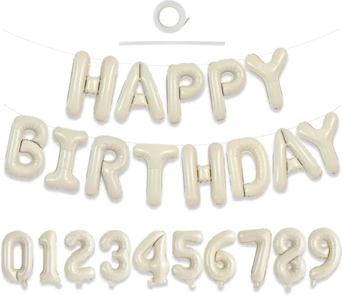 Miniatura 7 de TONIFUL Juego de globos negros de feliz cumpleaños y números de 16 pulgadas, globos de letras de aluminio metálico con globos de 0 a 9 dígitos