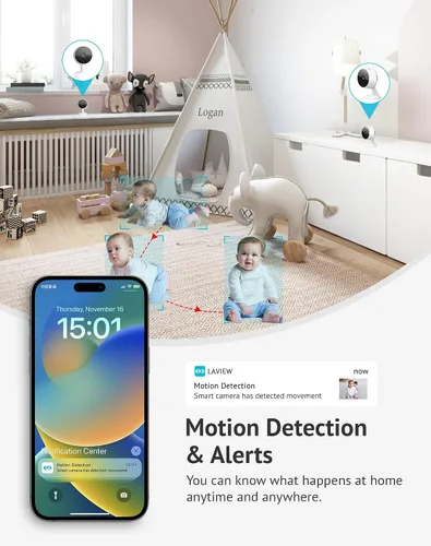 Miniatura 6 de LaView Cámaras 2K de 4MP para seguridad del hogar en interiores, cámara de seguridad para el hogar 5G y 2.4GHz para bebé/anciano/mascota/niñera